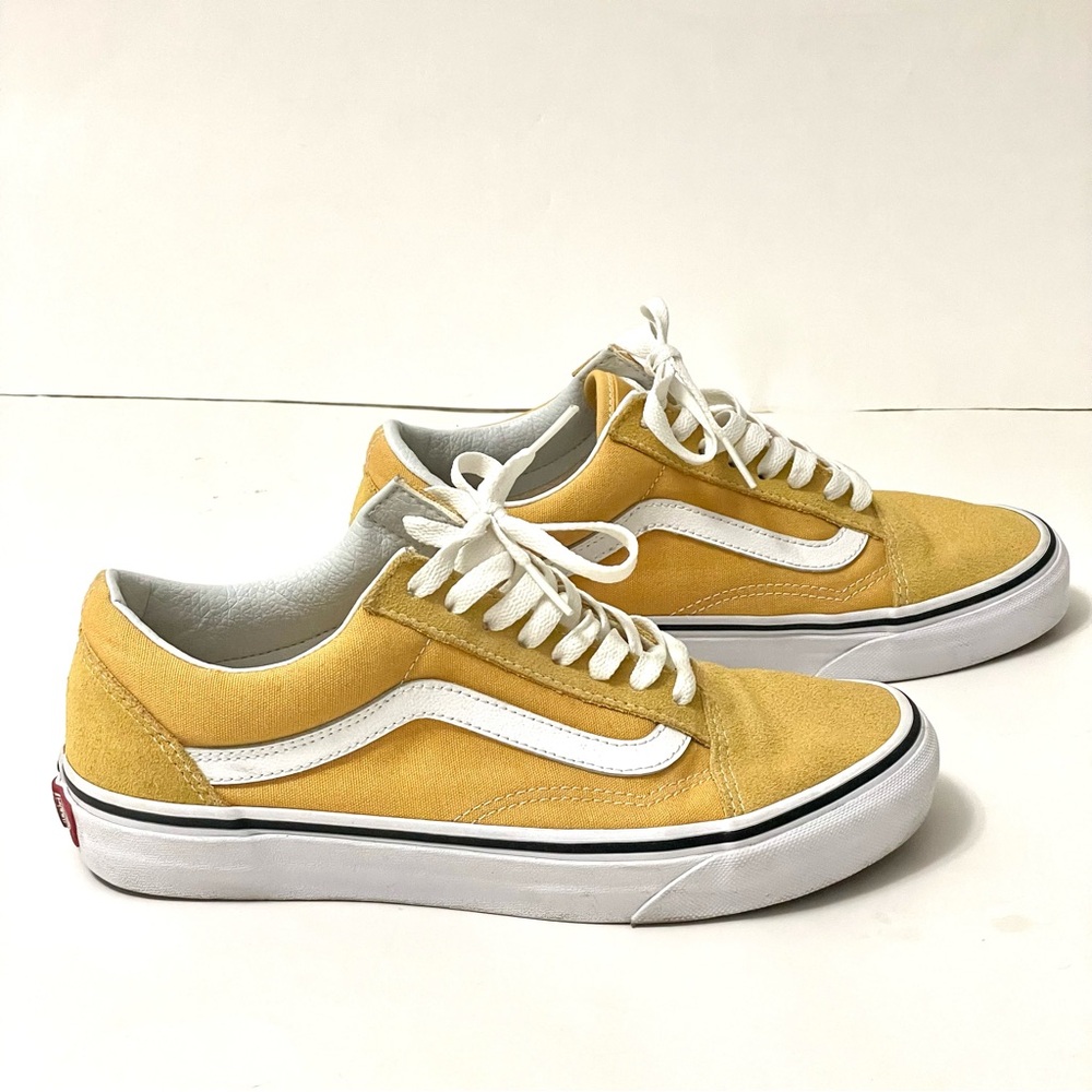 Vans Old Skool Yellow Mustard Canvas Suede Unisex Shoes 7M W 8.5